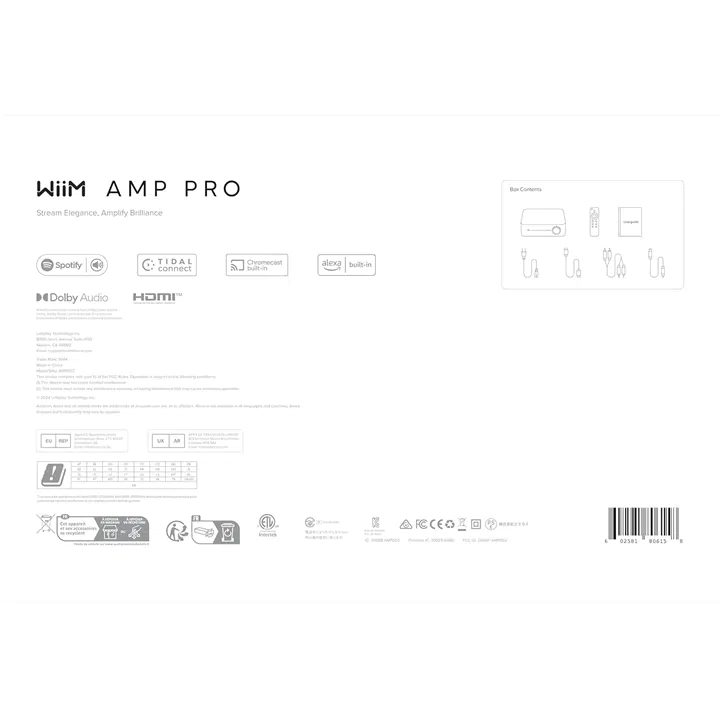 WiiM Amp Pro: 60W Wi-Fi 6 Streaming Amp w/ Cast, Alexa, HDMI ARC, ESS