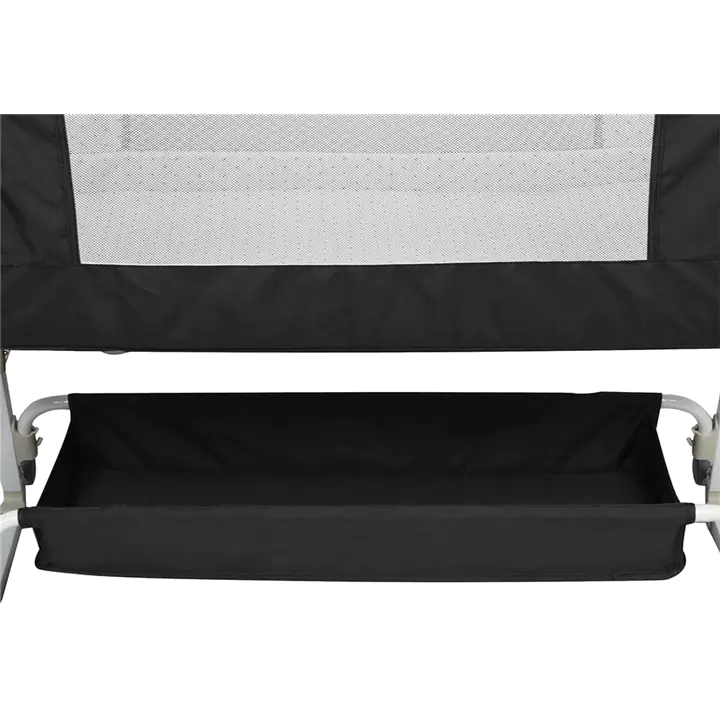 Foldable baby bassinet with wheels and storage tray, Adjustable Height
