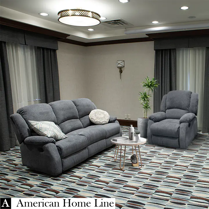 Crawford Luxury Recliner Set S/C in Gray