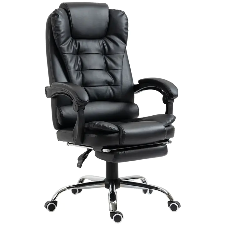 High Back Office Chair PU Leather Executive Office Chair, Black