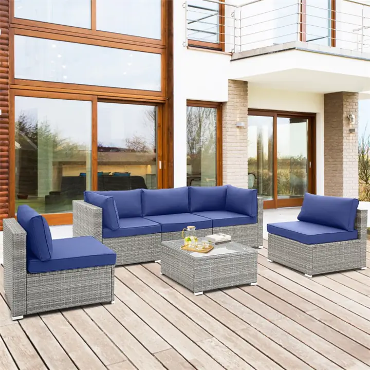 6-Piece Outdoor Seating Set - Navy