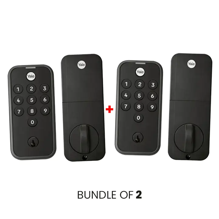 Yale Code Keypad Deadbolt in Black Suede - Bundle of 2