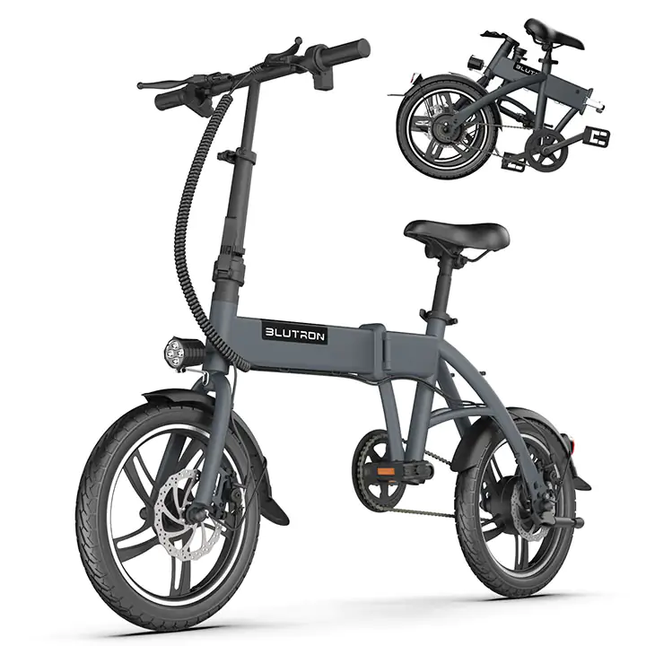 Blutron 350W Foldable eBike - Grey