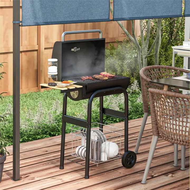Charcoal BBQ with Storage - Black