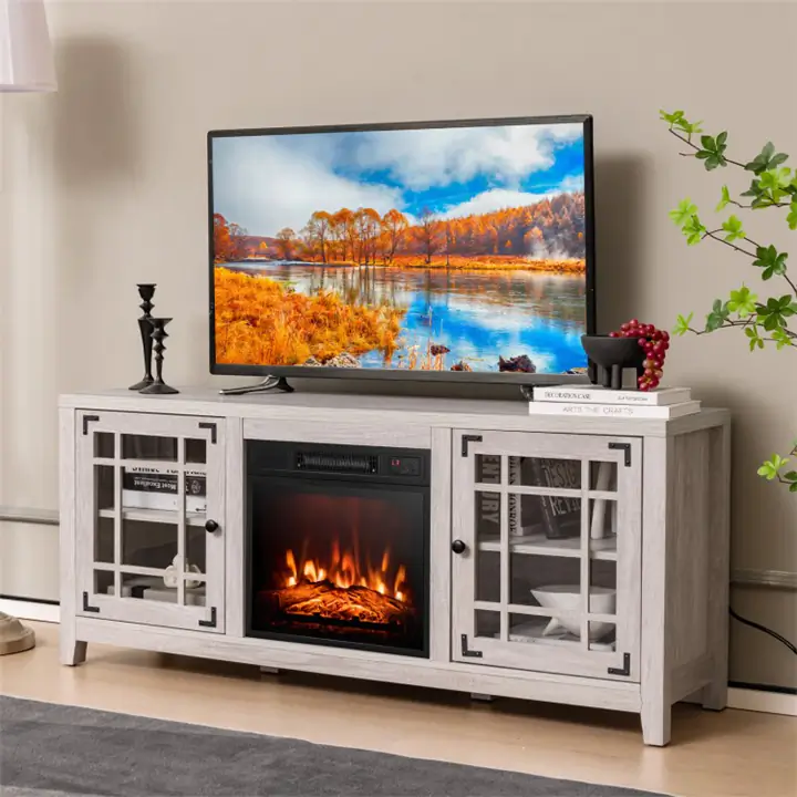 58 Inches TV Stand with 18 Inches Electric Fireplace Heater