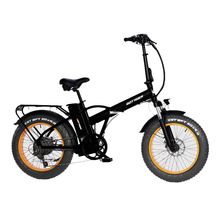 GoTyger 20" 500W 48V Foldable eBike - Black/Orange
