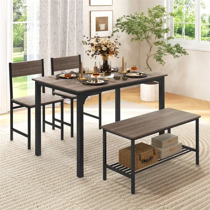 4 Pieces Rustic Dining Table Set