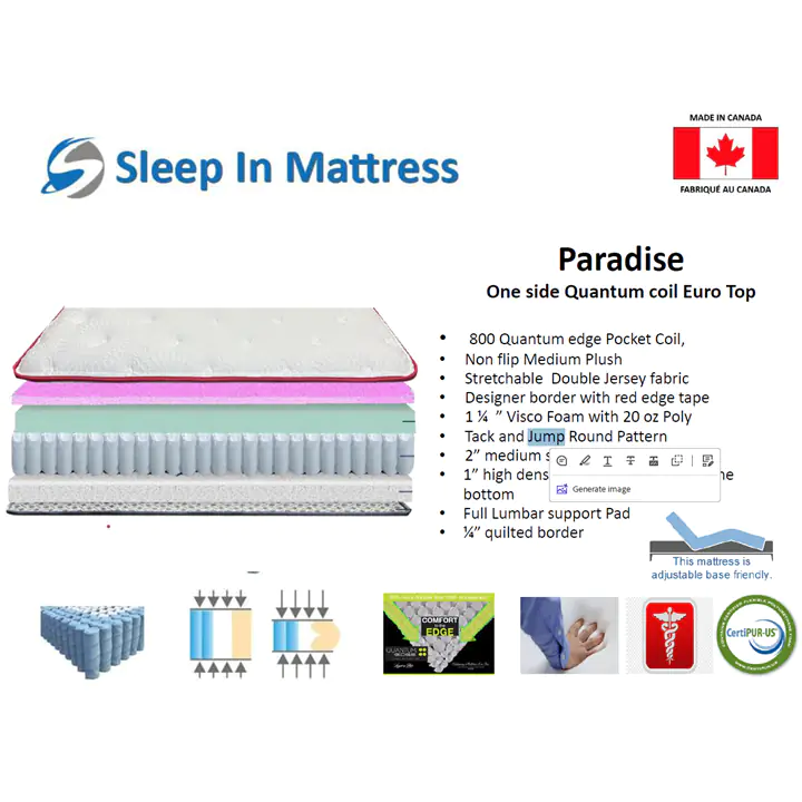 Paradise One side Quantum coil Euro Top Twin