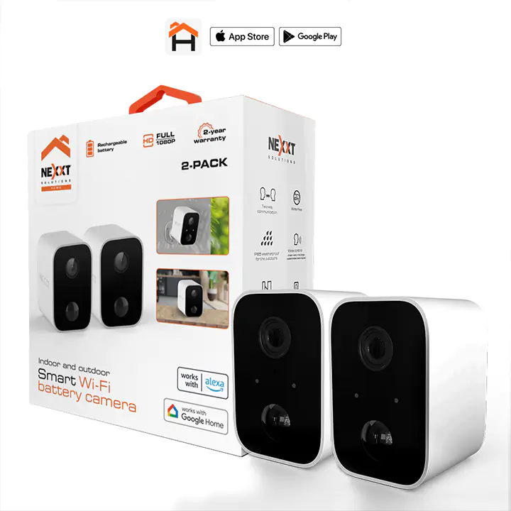 Nexxt Indoor and Outdoor Battery Camera - White