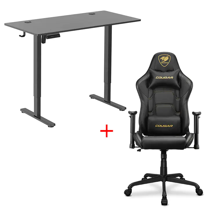 TygerClaw 42 inch Stand Desk + Tomauri Gaming Chair Bundle