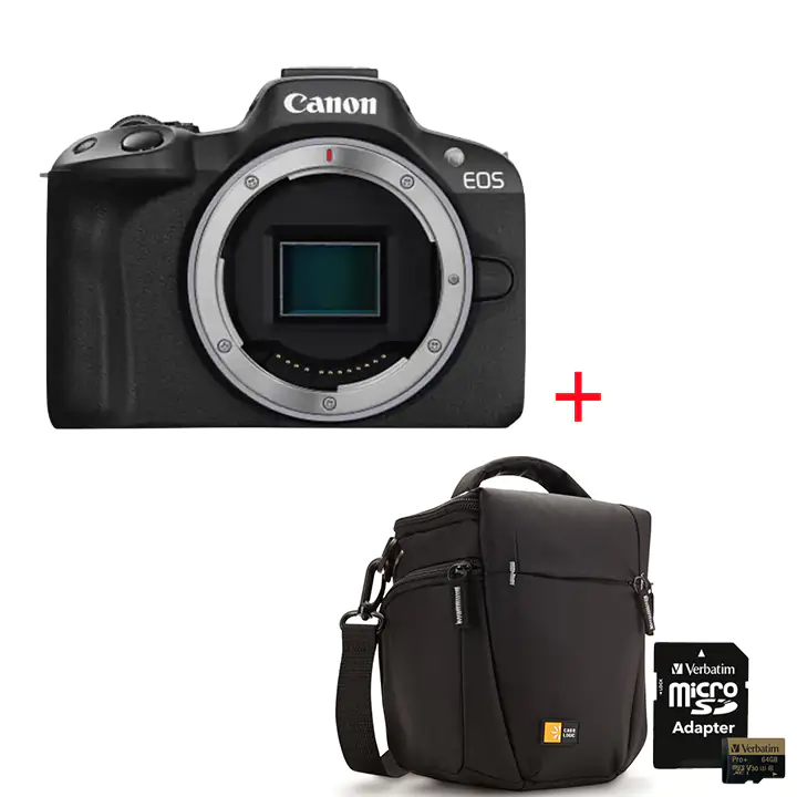 Canon EOS R50 RF-S18-45mm Lens Kit + Camera Holster/64GB microSD