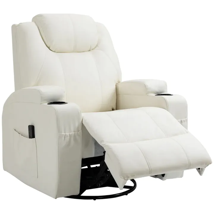 SereneGlide Massage Chair - Cream White