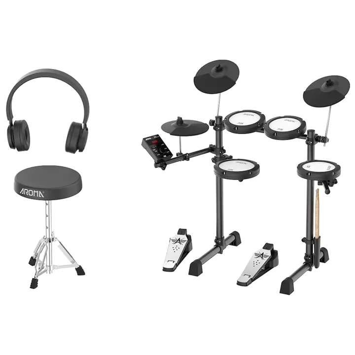 AROMA ELECTRONIC DRUM WITH MESH HEADS - THRONE AND HEADPHONES INCLUDED