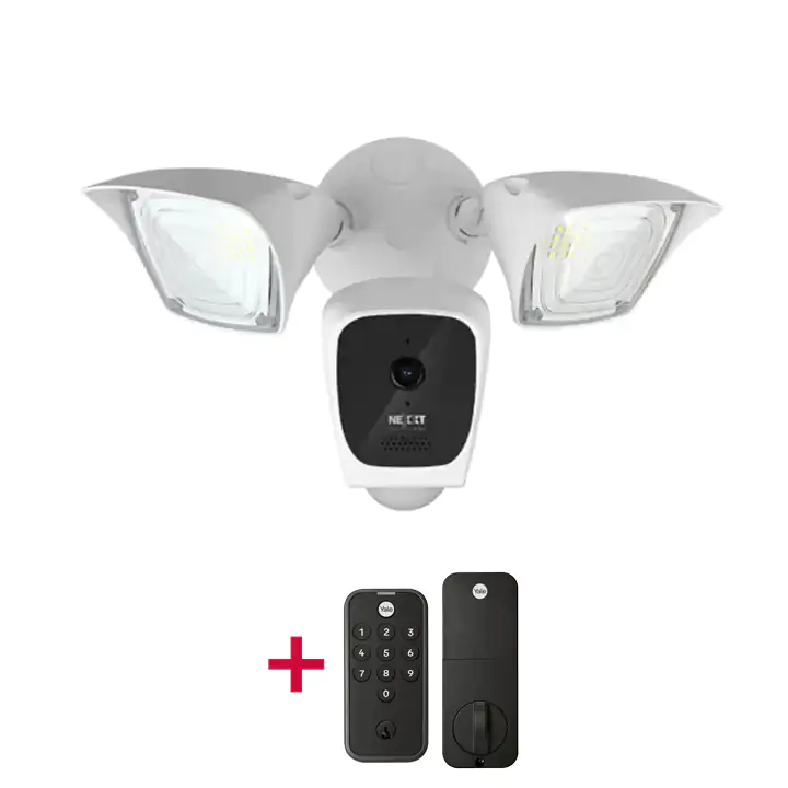 Nexxt Solutions Smart Wi-Fi Floodlight Camera + Yale Code Keypad