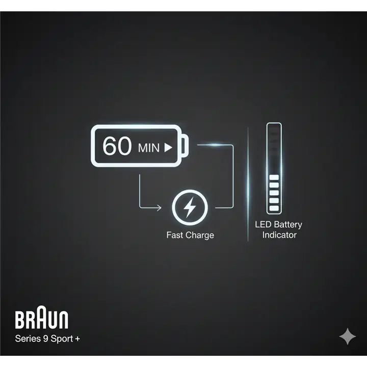 Braun Series 9 Sport+ Electric Shaver Ultimate Close & Gentle Shaving