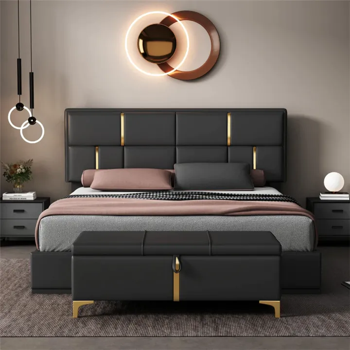 HydraRest Upholstered Storage Bed Collection - Black