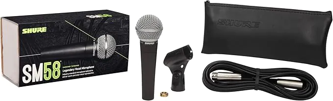 Shure SM58-CN Cardioid Dynamic Vocal Microphone with 25' XLR Cable
