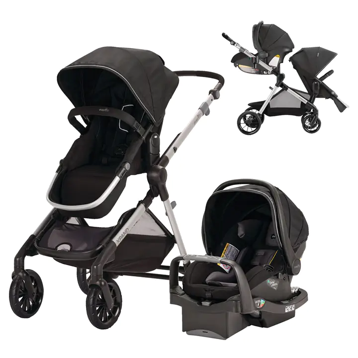 Evenflo Pivot Xpand Modular Compact Fold Travel System w/ Stroller & C
