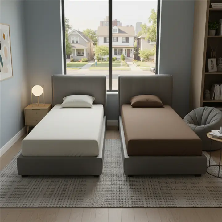 Pack of 2 Twin Mattresses with 2 Free Bedsheet Sets