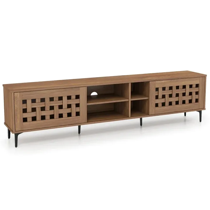 TV Stand for TVs up to 80' with 2 Doors and Storage Cabinets