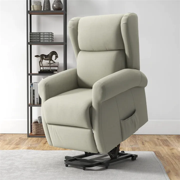 Power Wingback Chair with Lift Function - Cream White