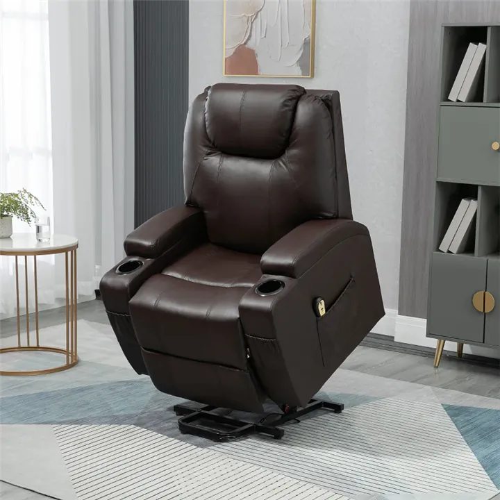 PU Leather Lift Recliner Chair - Brown