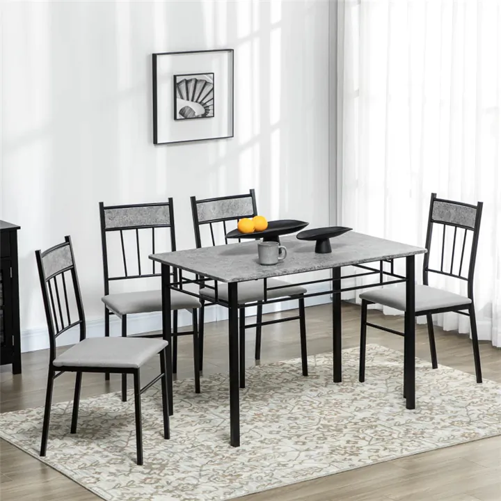 Chic 5-Piece Dining Set - Grey