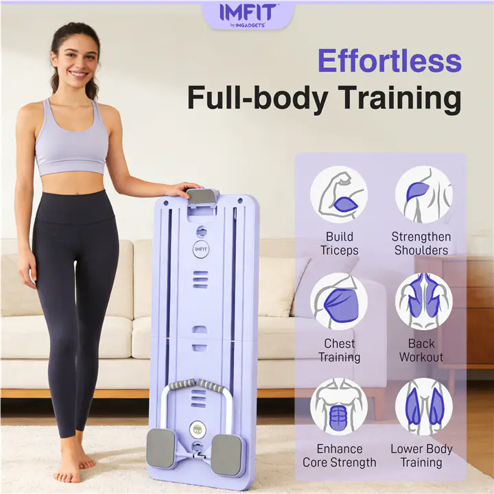 IMFit Foldable Pilates Reformer Board with Resistance Ropes (Lite)
