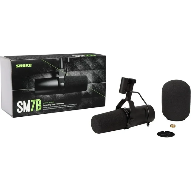 Shure SM7B , Dynamic Vocal/Podcast XLR Microphone - Black