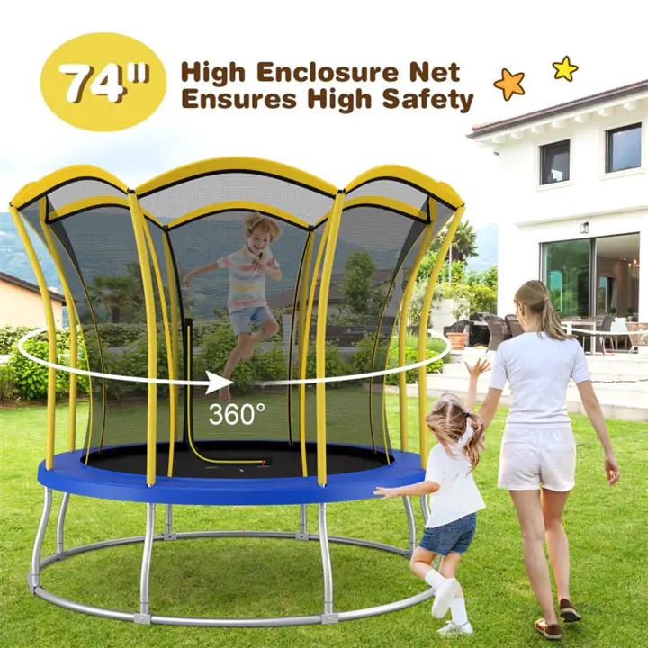 8 Feet Outdoor Trampoline Bounce Combo with Safety Closure Net