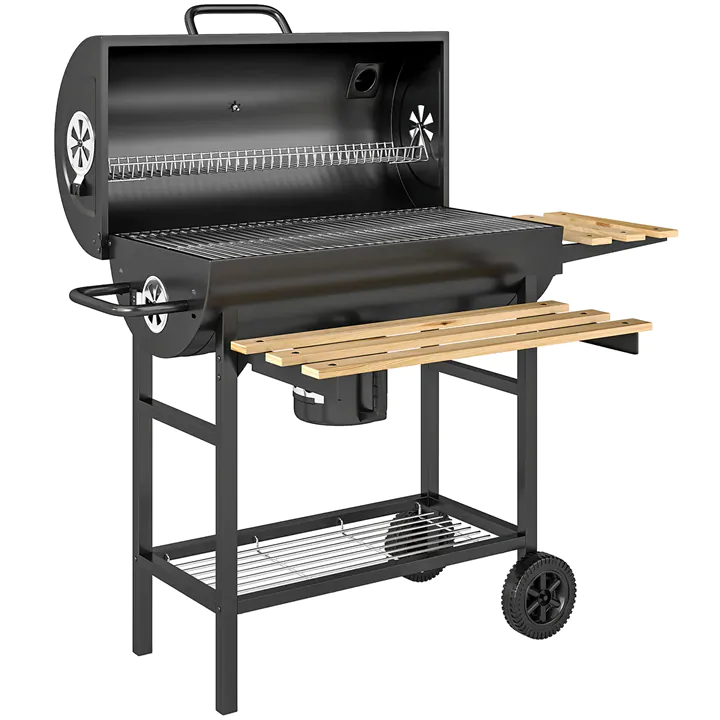 Outdoor Charcoal BBQ Grill Combo with Thermometer
