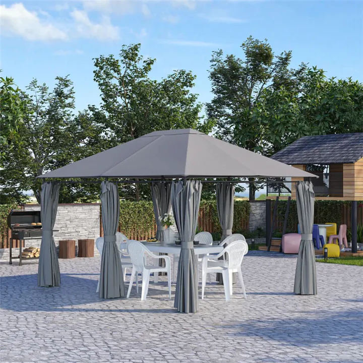 Outdoor Garden Gazebo Canopy Tent -Grey