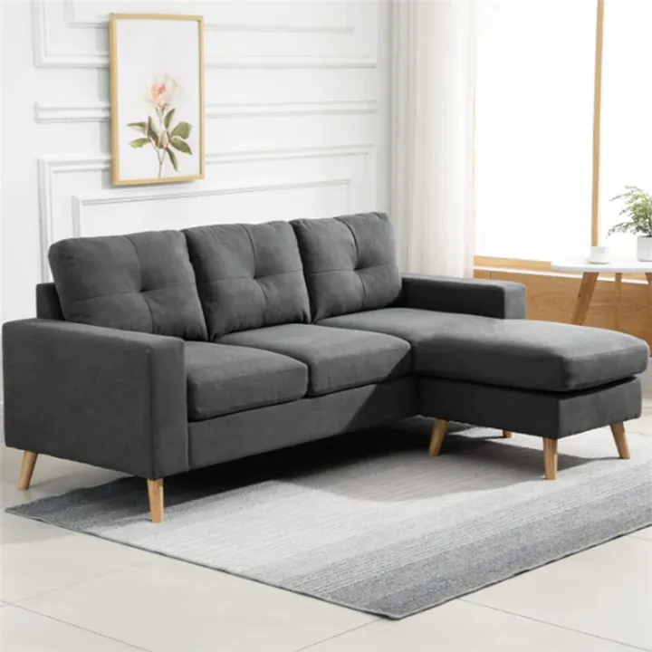 Modern Fabric Sectional Sofa - Dark Grey