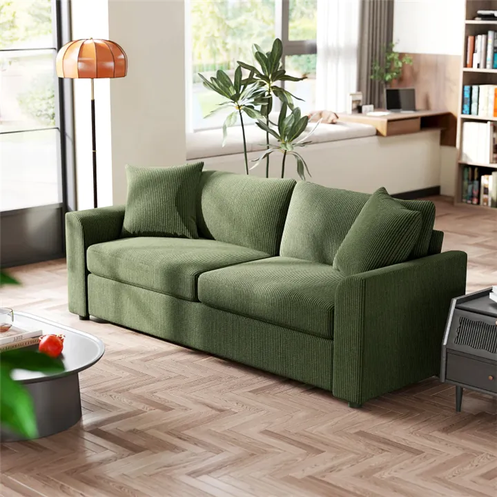 Modern Upholstered Couch - Green