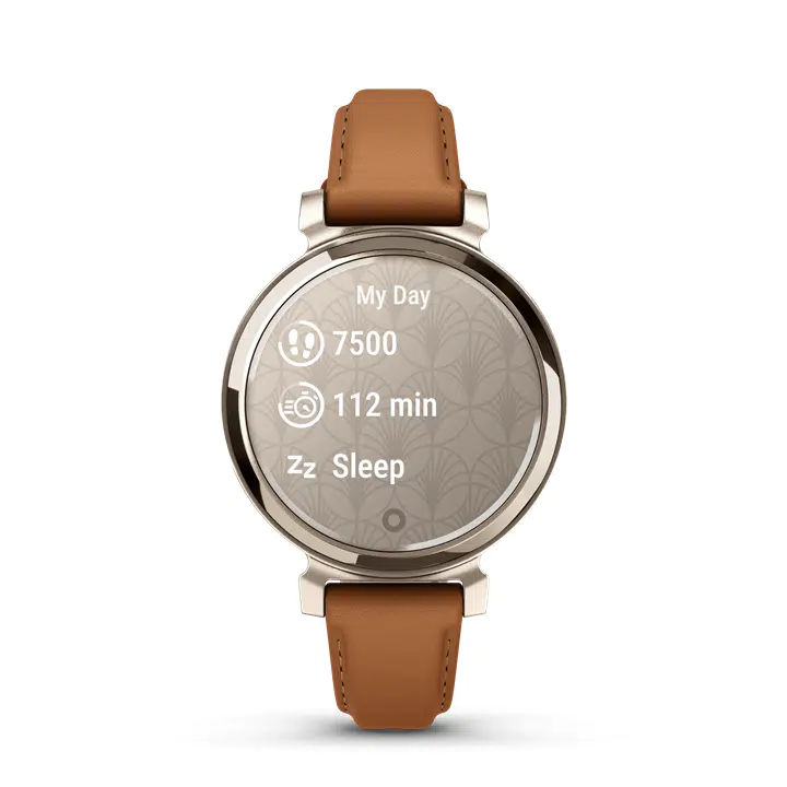 Garmin Lily 2 Classic Smartwatch - Leather Band, Cream Gold/Tan