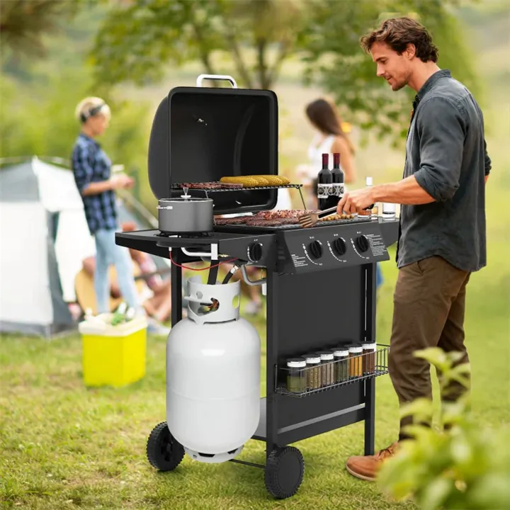 39,000 BTU Outdoor BBQ Propane Gas Grill on Wheels