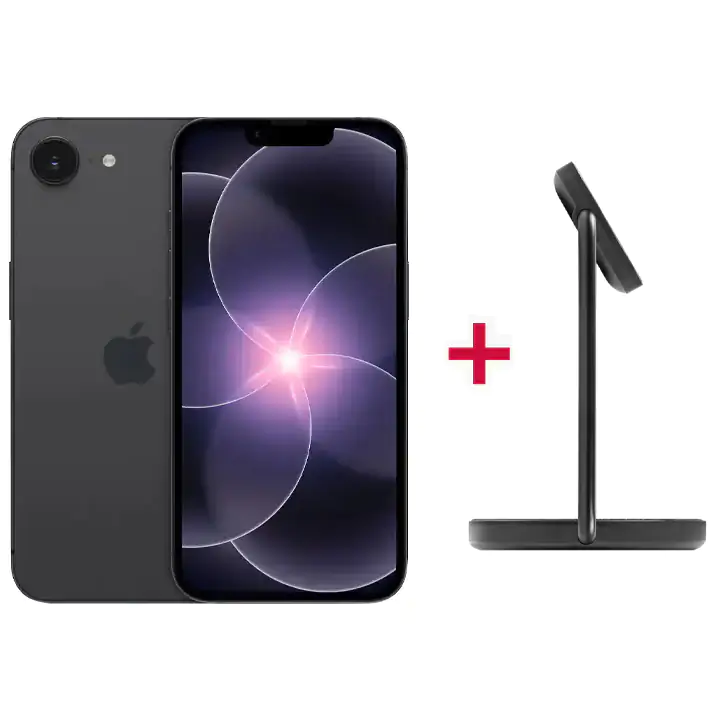 Apple iPhone 17e 256GB + 2-in-1 Foldable Charging Stand Qi2 MAG