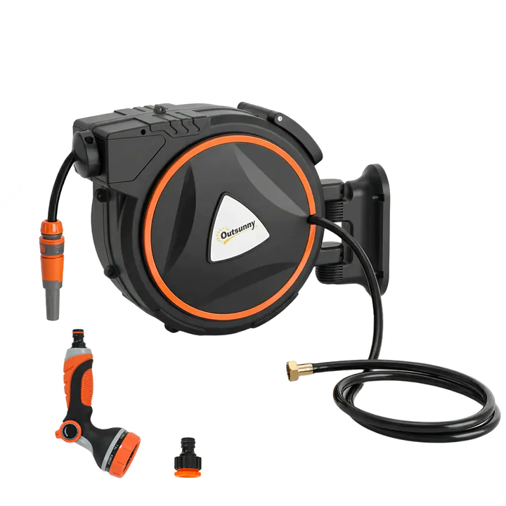 1/2' x 59ft Wall Mounted Retractable Garden Hose Reel