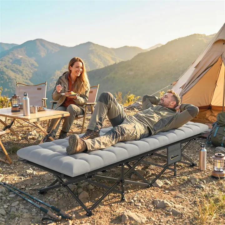 Outdoor Portable Camping Bed - Grey