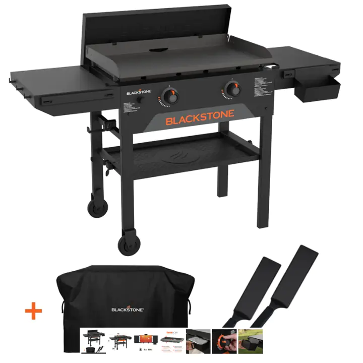 Blackstone 28' BBQ Griddle Bundle with Hard Cover & Spatula Set
