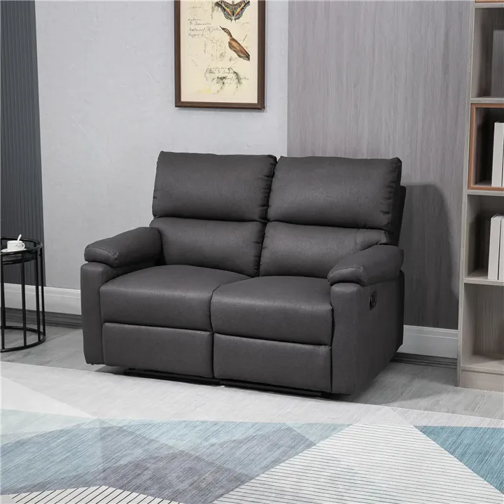 2-Seater Reclining Loveseat Sofa with Footrest