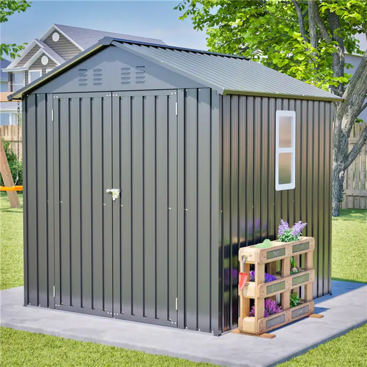 6x6 Outdoor Storage Shed with Window & Lockable Door