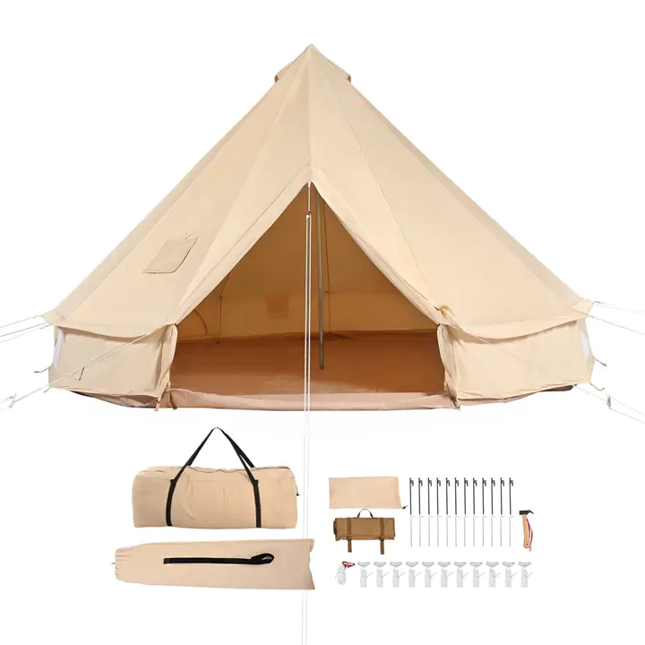 4-Season Large Cotton Canvas Bell Tent