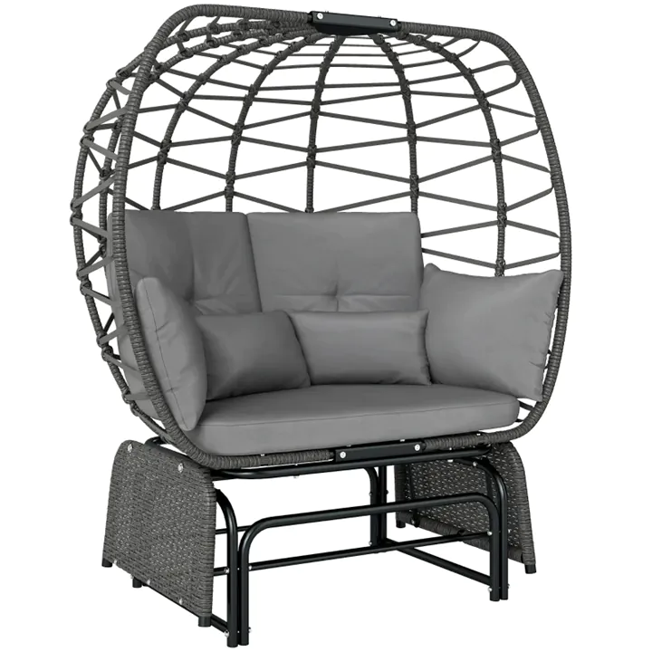 Double Egg Chair Outdoor Glider - Grey