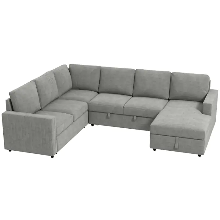Pull Out Sofa Bed, Sleeper Sofa Couch w/ Hidden Storage, Chaise Lounge