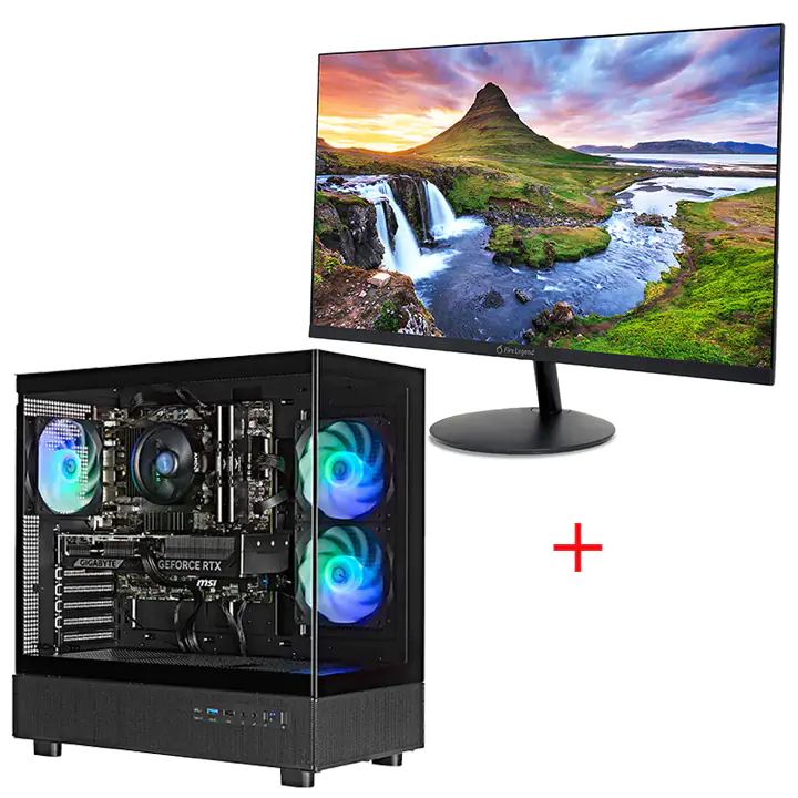 TN Gaming PC (R5 5500/16GB/500GB/RTX 5050/W11H) + Aopen 23.8" Monitor