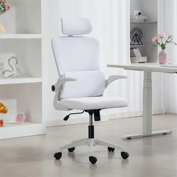 Ergonomic Executive Mesh Desk Chair - Cream White