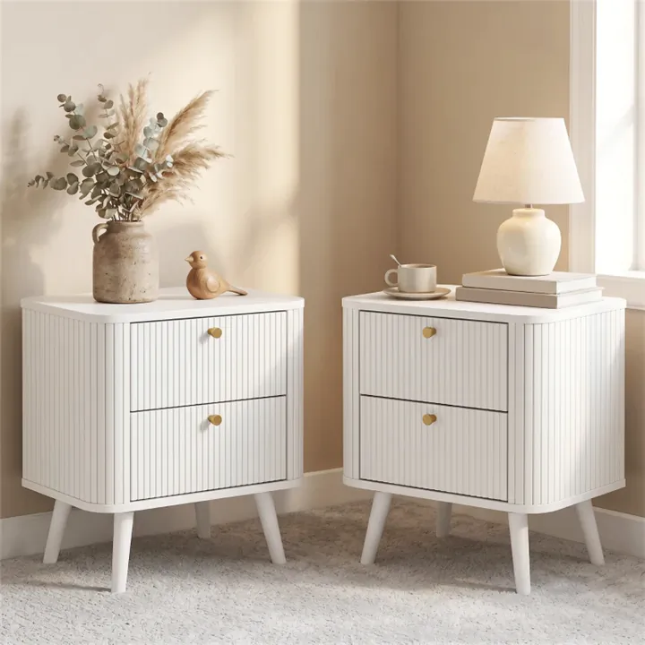  Set of 2 Modern Nightstand, Bedside Table with 2 Drawers