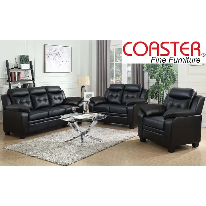 Finley Living Room Set Includes: Sofa, Loveseat & Chair Leatherette by Coaster