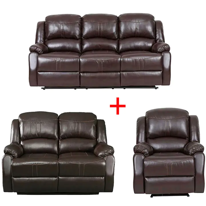 Lorraine Mocha Recliner 3 Piece Living Room Set - S/L/C